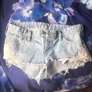 Urban Outfitters crochet jean shorts